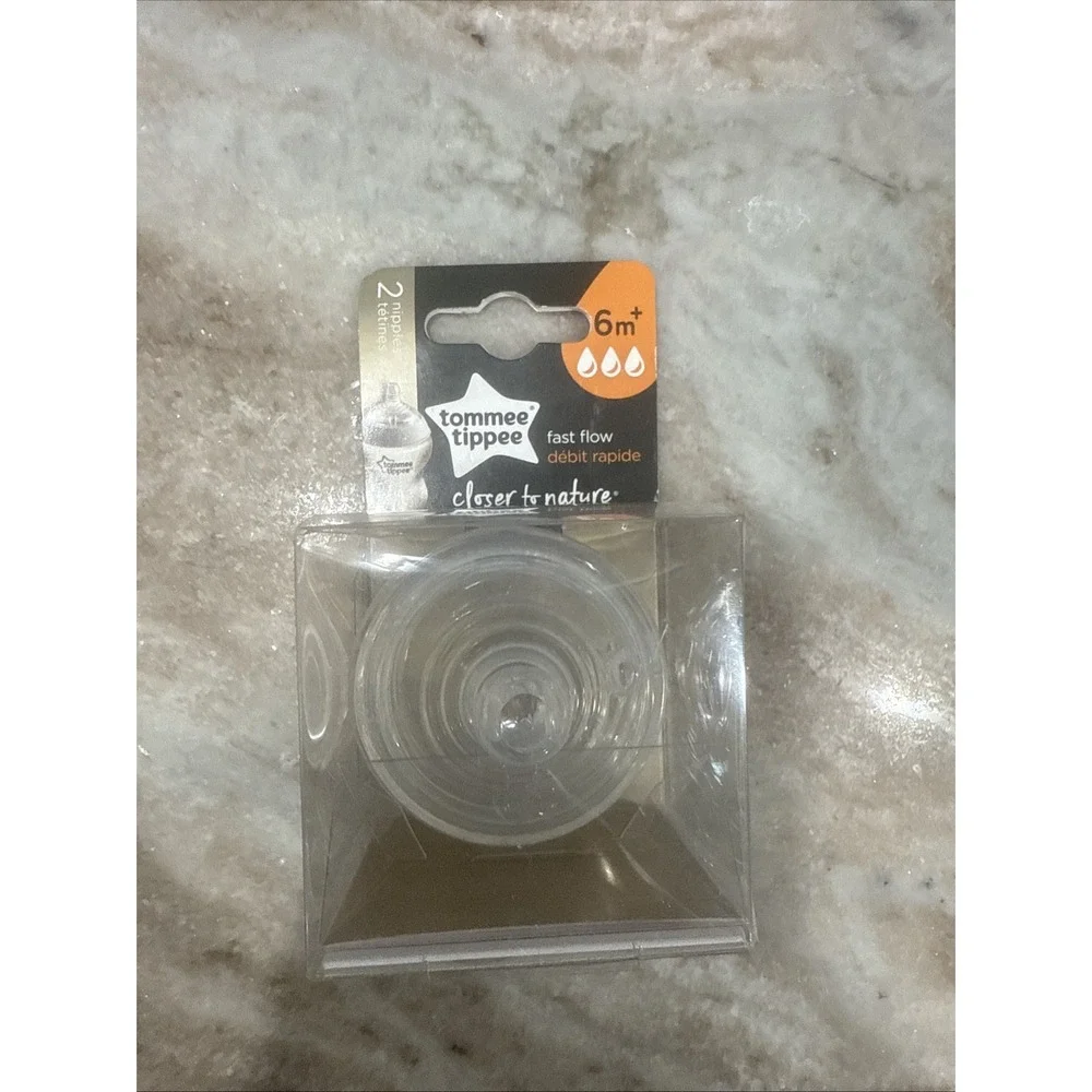 Tommee Tippee Natural Start Fast Flow Feeding Nipples 6M+ 2pc New Baby Bottle